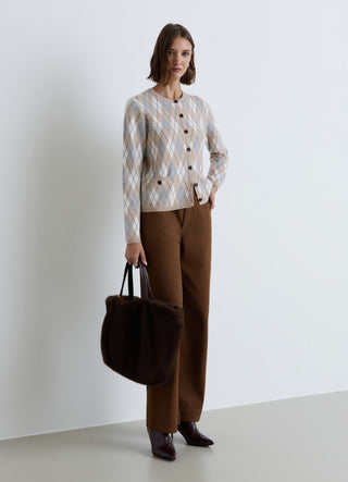 Cardigan con motivo a rombi