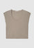 T-shirt tinta unita con manica ad aletta