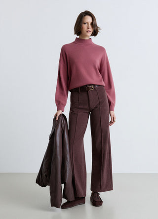 Solid colour Perkins collar jumper