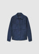Overshirt-Jacke aus Wildlederimitat mit Knöpfen - S