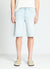 Shorts in denim effetto slavato con risvolto