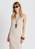 Robe longue moulante avec fronces latérales