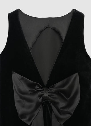 Robe courte en velours côtelé avec nœud