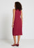 Vestito tubino midi smanicato con scollo tondo