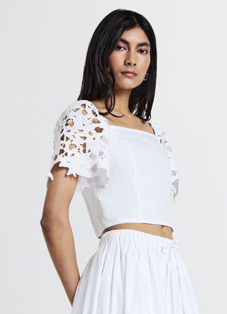 Blusa maniche pizzo