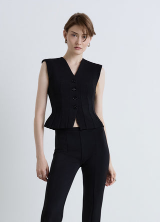 Gilet bustier con scollo a V e bottoni