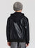 Bomber similpelle con cappuccio