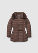 Steppjacke mit Kapuze und Gürtel - XS