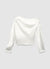 Asymmetrische Bluse mit Satin-Optik Drapierung