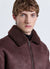 Giubbotto effetto montone con zip e colletto teddy