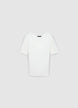 T-shirt scollo V a costine - S