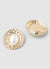 Large earrings with pearl and hammered frame
