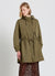 Parka with hood and drawstring