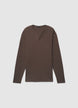 Solid colour waffle fabric crew neck T-shirt - S