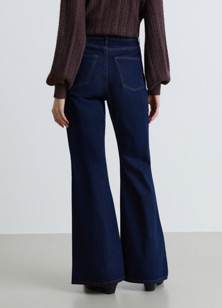 Jean flare avec nervures
