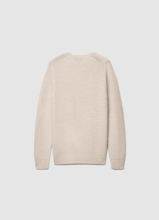 Sweter z dzianiny o strukturze plastra miodu z okrągłym dekoltem