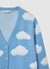 Knitted cardigan with cloud pattern