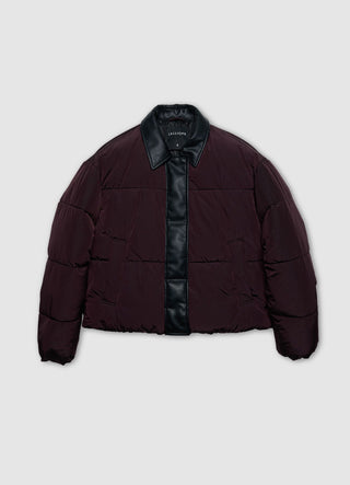 Padded jacket with contrasting collar