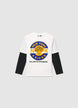 T-shirt over effetto doppia manica con stampa New York Knicks® - 6-7
