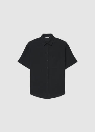 Camicia effetto crinkle con taschino