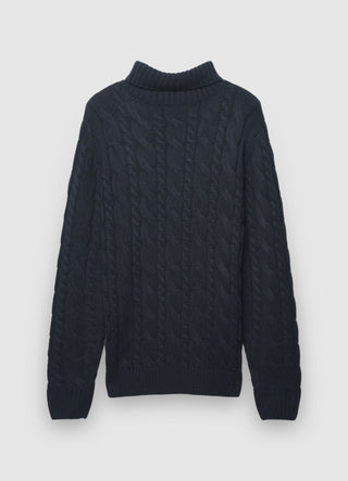 Rollkragenpullover mit Zopfmuster