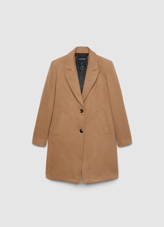 Cappotto tre quarti monopetto a due bottoni