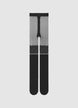 Thigh-high effect tights with lace band - S
