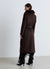 Cappotto lungo con collo effetto pelo e cintura
