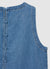 Top in denim con bottoni sul retro