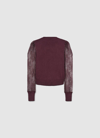 Pullover mit Spitzenärmeln
