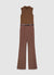 Sleeveless jumpsuit with high neck and belt