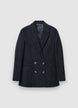 Double-breasted velvet-effect jacket - XXL