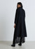 Long coat with single-button closure
