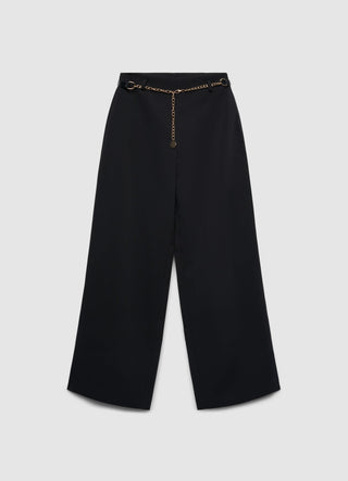 Palazzo trousers with chain belt
