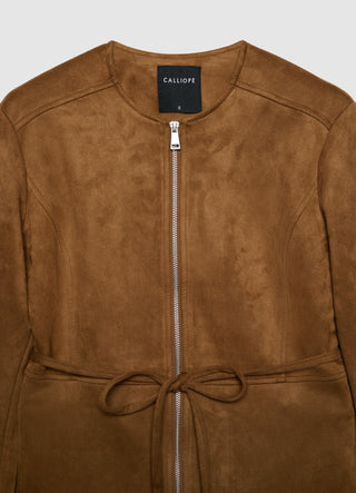 Giacca con zip e cintura in vita