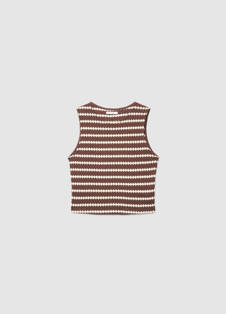 Top crop in maglia a righe