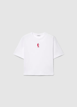 T-shirt con ricamo peperoncino