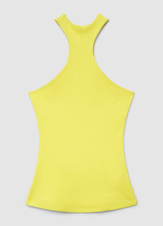Ribbed tank top with a racerback neckline