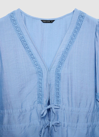 Blusa ajour con scollo a v e laccetti