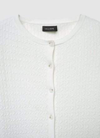 Cardigan à torsades avec boutons