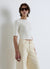 Ribbed T-shirt with wavy edges