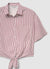 Camicia a righe con nodo frontale