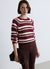 Striped chenille crew neck sweater