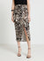 Gonna midi a portafoglio con stampa animalier