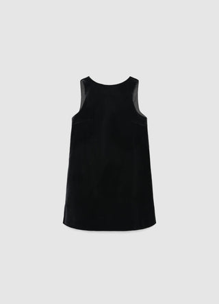 Robe courte en velours côtelé avec nœud