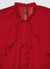 Camicia con rouches e collo arricciato