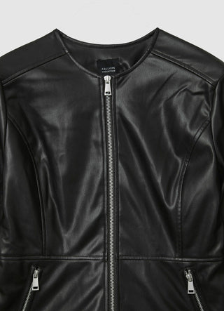 Lederimitat-Jacke
