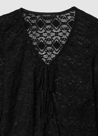Cardigan aperto pizzo con laccetti