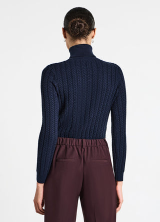 Cable knit turtleneck jumper
