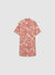 Linen-blend patterned short dress